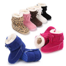 babyshoes0-1岁冬季款男女宝宝鞋加绒保暖雪地靴棉靴婴儿软底棉鞋