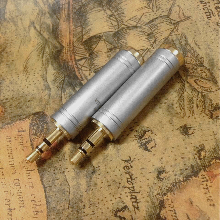 镀金 双声道3.5转6.5转换插头 3.5公转6.5母 音频头 立体声插头