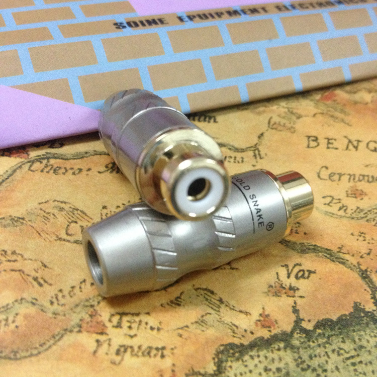 金蛇 蛇王纯铜24K镀金 莲花母插头 莲花座 RCA座 接线母头线