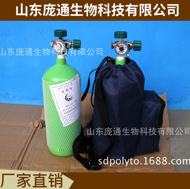 .厂家直供 医用 钢制 无缝气瓶 2L 带背包 气瓶 便携式气瓶
