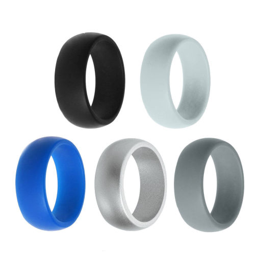 Cross-border hot selling 8mm glossy silicone ring European and American rings outdoor sports mountaineering rings wholesale