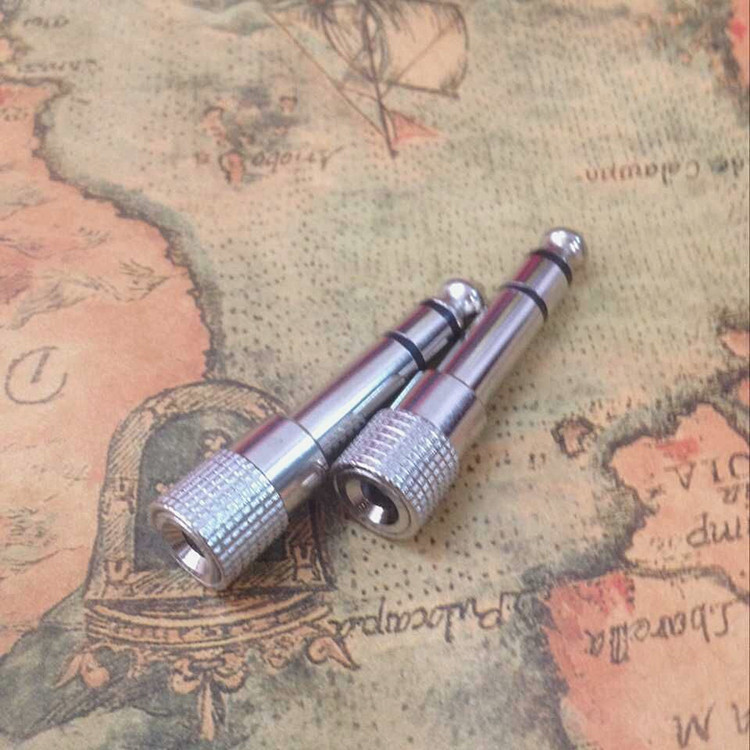 厂家直销镀镍麦克风话筒耳机3.5mm母孔转6.35 6.5mm公插头小转大