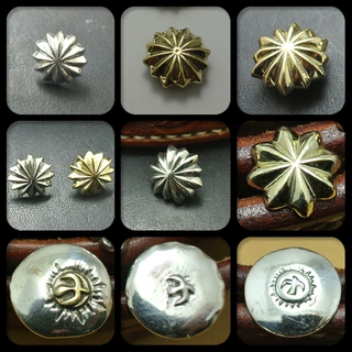 厂家批发纯铜日系财布扣复古菊花钉黄铜DIY手工箱包皮具五金脚钉