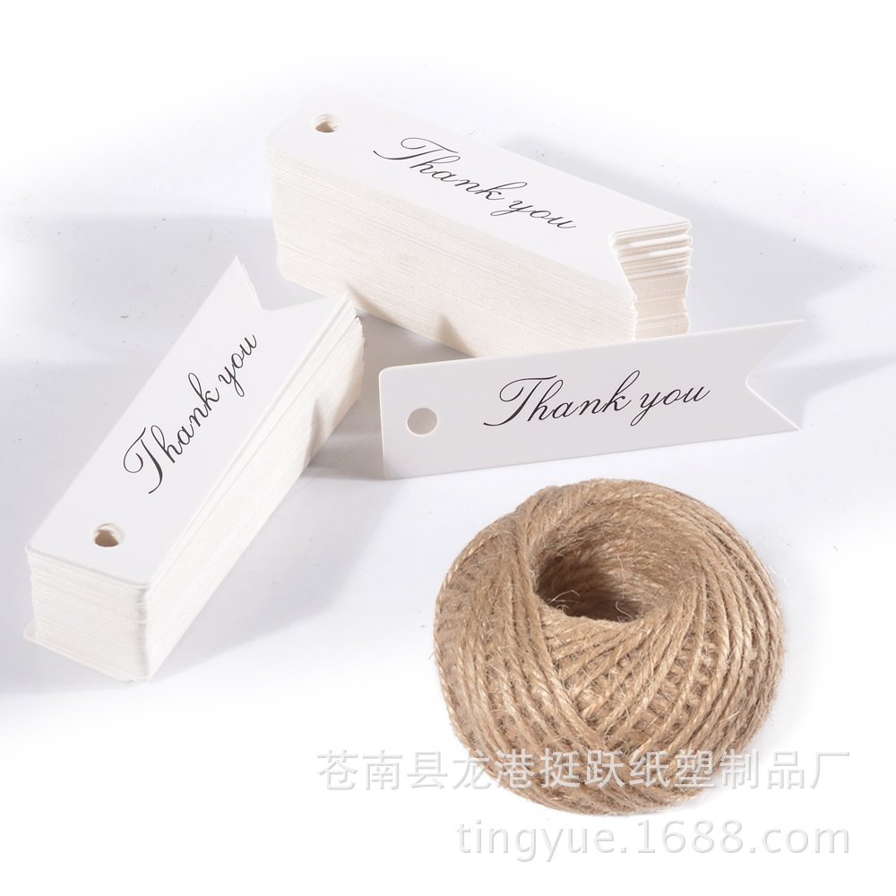 现货Thankyou鱼尾旗答谢卡吊牌书签 DIY 烘焙礼物留言装饰感恩手