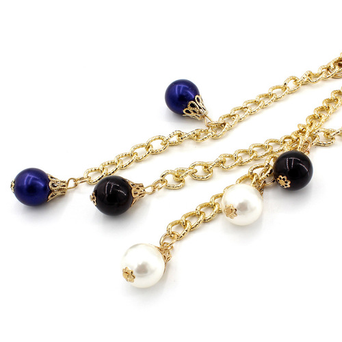Women's Korean style fashion metal hook adjustable waist chain women's thin pearl decorated dress belt one piece drop shipping