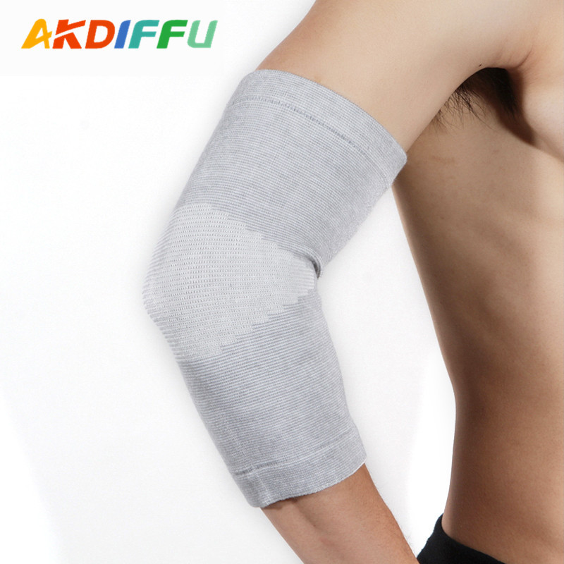 Fábrica al por mayor ligero transpirable de carbón de bambú codo de punto almohadilla elástico absorbente de sudor voleibol baloncesto bádminton brazo guardia