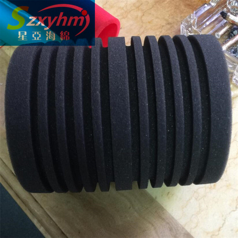 20mm吸音隔热海绵片 单面植绒圆形吸油刷 弧形酒瓶包装eva内衬