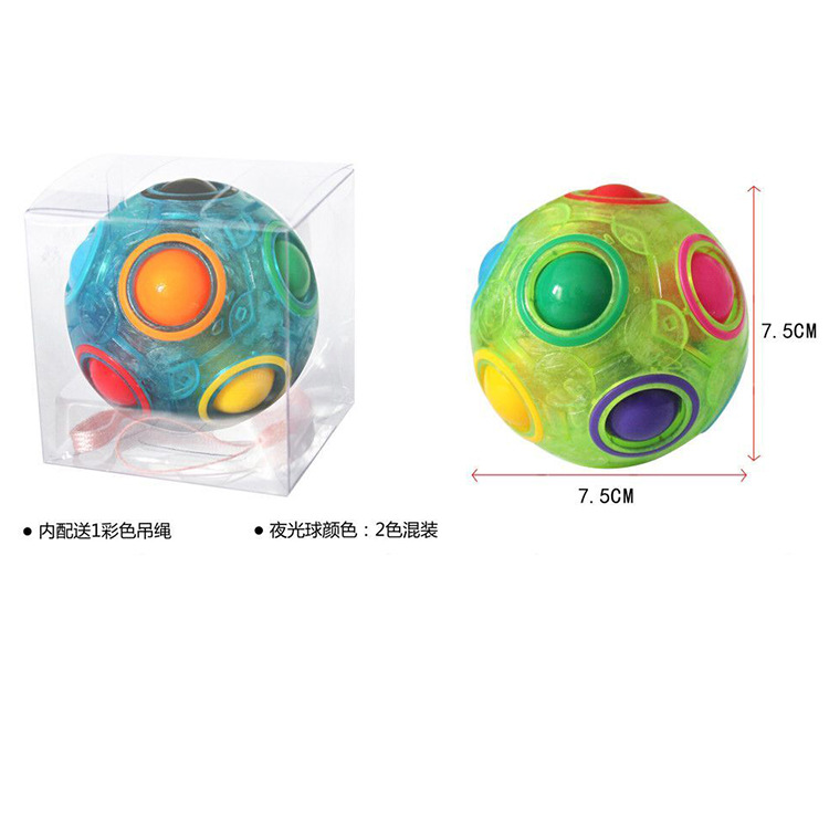 Comercio exterior Venta caliente adulto mágico luminoso bola del arco iris de descompresión juguete niños Qizhi fútbol cubo