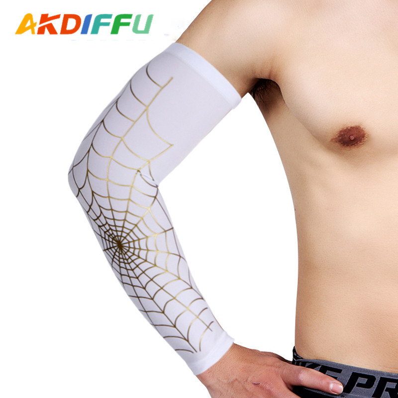 Deportes patrón de equipo protección codo Lycra alta elástico transpirable color montar baloncesto delgada verano brazo guardia