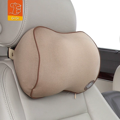 GIGI car headrest slow rebound bamboo charcoal memory foam neck pillow four seasons available car supplies factory wholesale (Headrest) - ivory-apricot-285x20x11