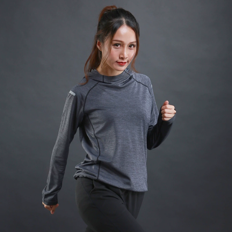 Demi-season long-sleeve sweatshirt, thin breathable gym hoody, quick-dry lightweight