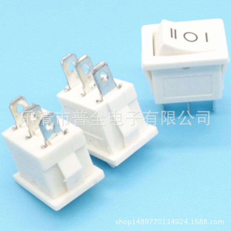 船型开关 KCD1 白色翘板开关 尺寸15*21mm 3脚3档白色电源开关