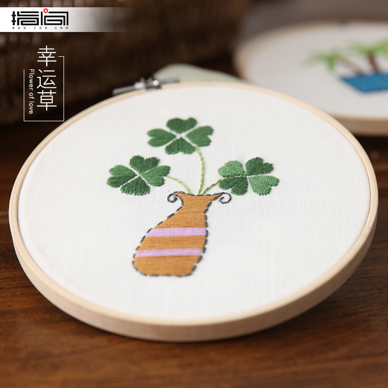 Bordado hecho a mano DIY material paquete niños estudiante de punto de cruz tridimensional de tela Europea bordado creativo colgando pintura