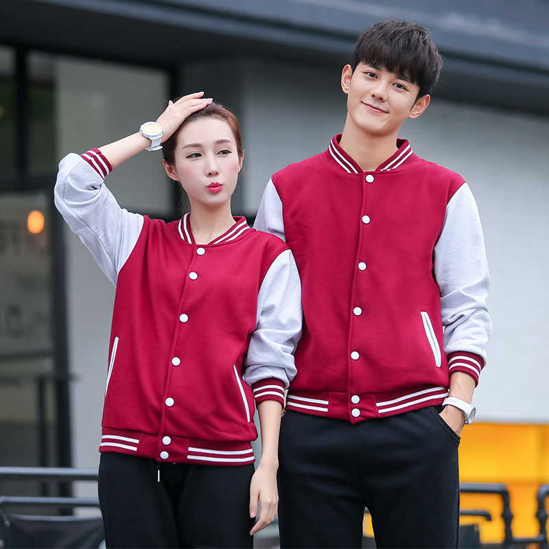 [Sweater] spot plus velvet couple cardigan advertising shirt baseball uniform men's autumn and winter coat new long sleeve sweater