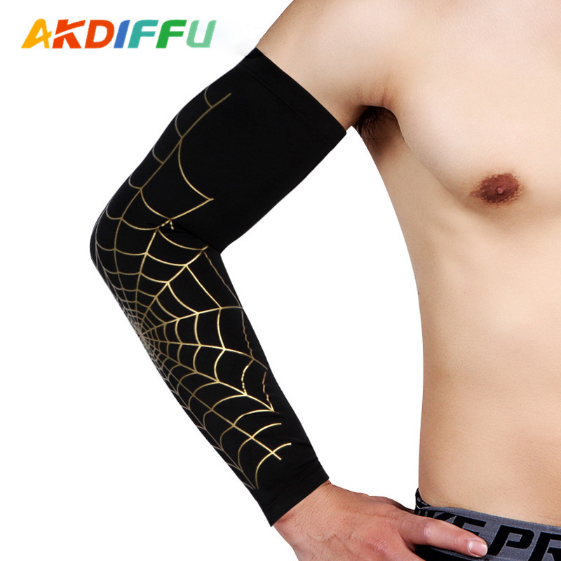 Deportes patrón de equipo protección codo Lycra alta elástico transpirable color montar baloncesto delgada verano brazo guardia