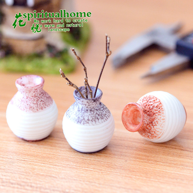 ✅多肉植物苔藓细口花瓶 DIY造景材料微景观创意办公桌面迷你小摆