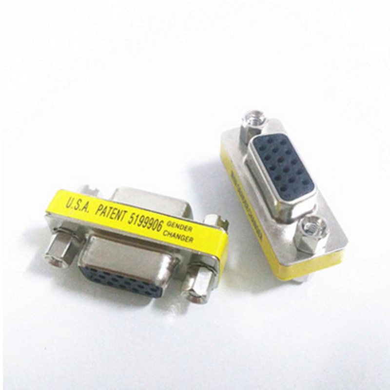 厂家直销VGA15孔对15孔VGA母对母插头VGA转接头VGA直通头VGA插头