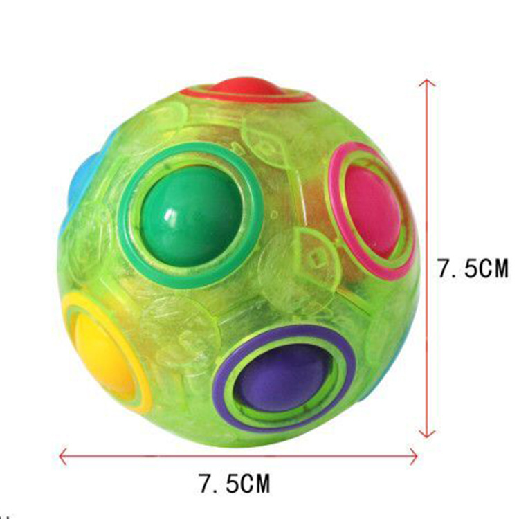 Comercio exterior Venta caliente adulto mágico luminoso bola del arco iris de descompresión juguete niños Qizhi fútbol cubo
