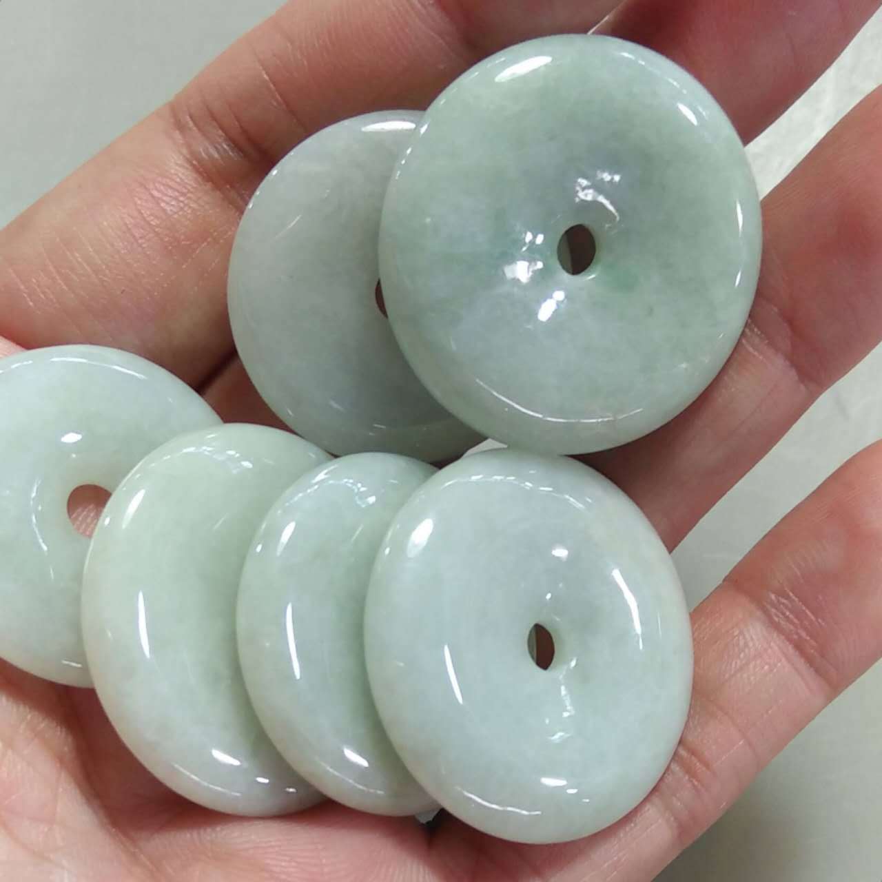玉器A货缅甸翡翠平安扣挂件玉石玉佩 男女情侣款糯种翡翠吊坠批发