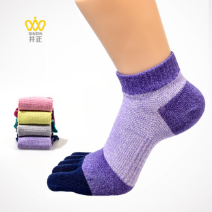 Jingzheng five-finger non-slip socks women's cotton sweat-absorbent breathable outdoor short tube cross-border export wholesale socks