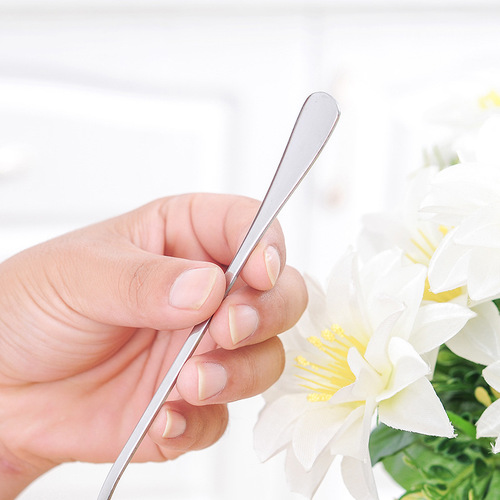 T2619 Kitchen Creative Stainless Steel Long Handled Spoon Ice Spoon Office Coffee Spoon Stirring Spoon Long Spoon 30G