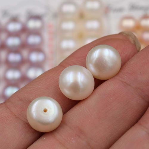 Natural freshwater bread beads half-hole bread pearls bare beads ring surface earrings jewelry accessories loose beads wholesale