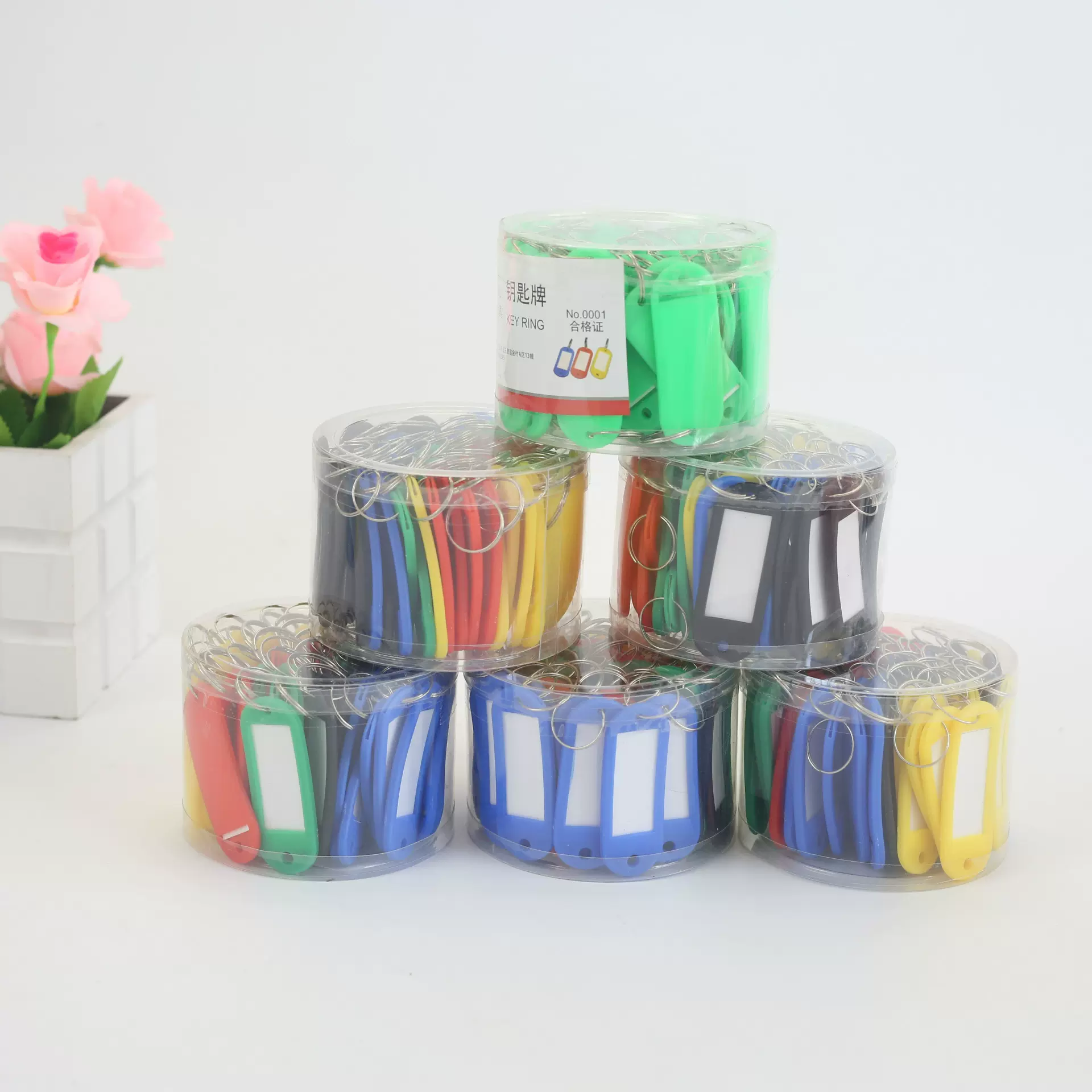 厂家批发供应纯色钥匙牌PE软牌钥匙扣，PE标签牌分类糖果色钥匙牌