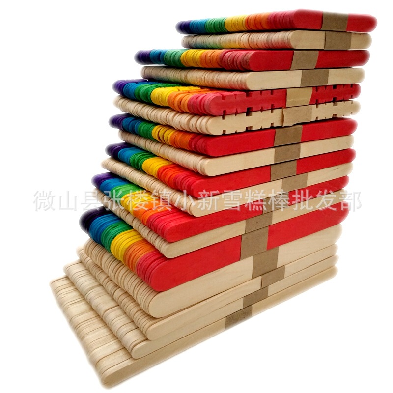Colorful Ice Cream Sticks, Popsicle Sticks, Ice Lolly Sticks, Children's Craft Wooden Sticks