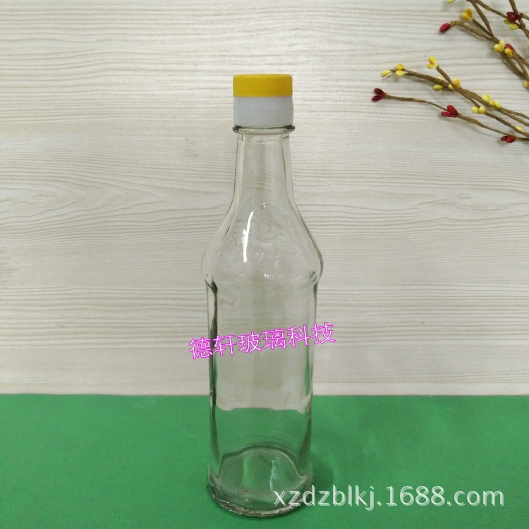 厂家批发400ml圆形直筒麻油瓶配套盖子 八两香油瓶 现货酱油醋瓶