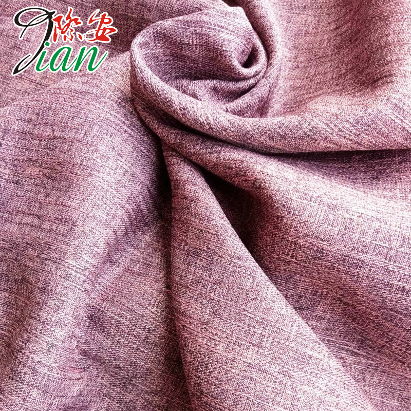 斜纹篱笆纹仿麻色织纺织布料 200D男女装时尚面料 涤棉混纺料子