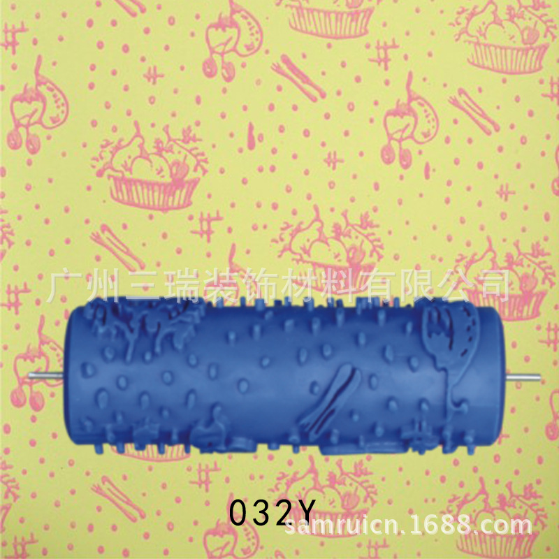 5 pulgadas líquido papel pintado rodillo de impresión pared cepillo herramienta papel pintado moleteado molde pared arte pintura rodillo de impresión 001Y