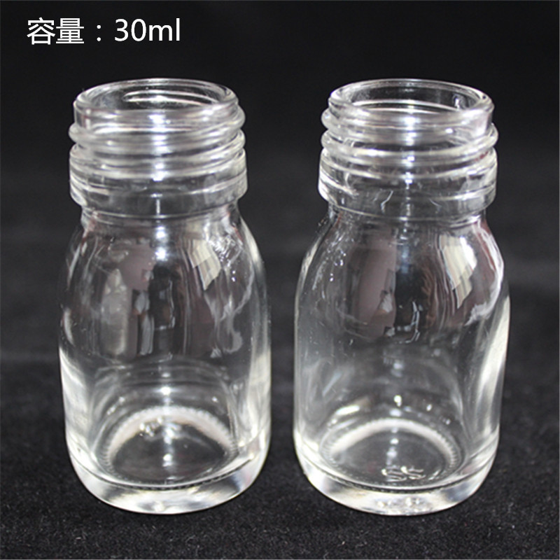 厂家30ml透明口服液瓶糖浆保健品玻璃瓶可配盖现货