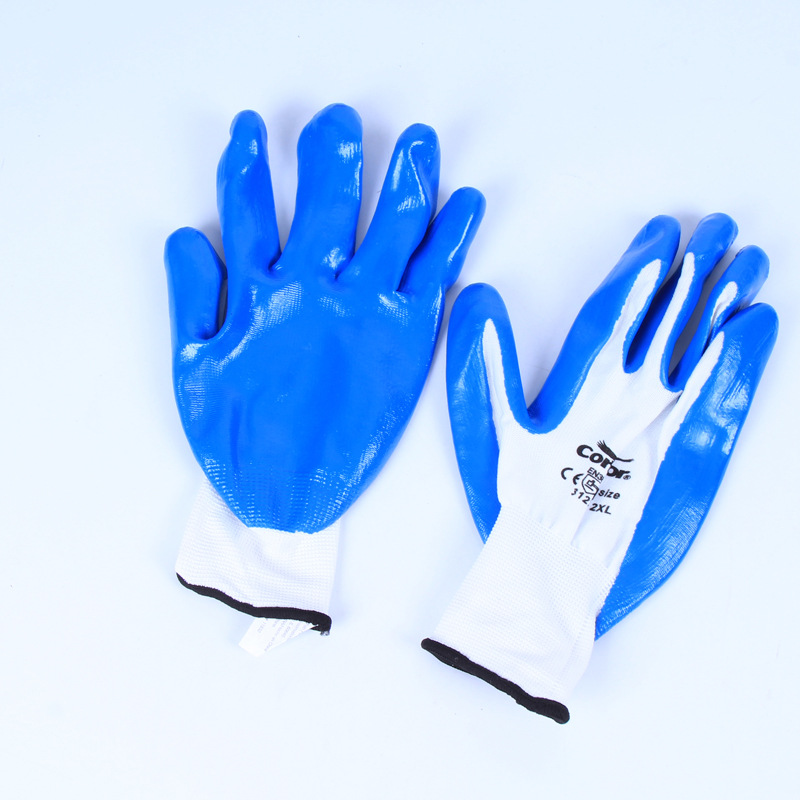 防割贴皮防刺手套橡胶手套劳保防护耐磨工地搬运工业浸胶手套