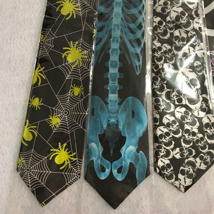 Ventas directas de fábrica en stock suministro 2017 Nuevo Halloween tie Ghost Festival tie lazo de impresión digital