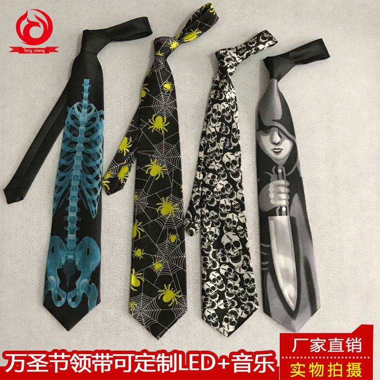 Ventas directas de fábrica en stock suministro 2017 Nuevo Halloween tie Ghost Festival tie lazo de impresión digital