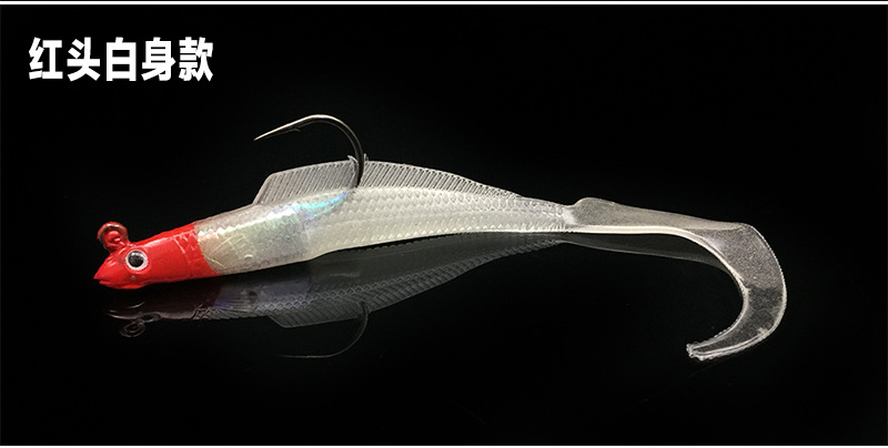 Weihe rollo de tira larga/cola cabeza de plomo pescado suave 12cm 8,5G cabeza de plomo sumergida cebo suave cebo de pesca transfronteriza