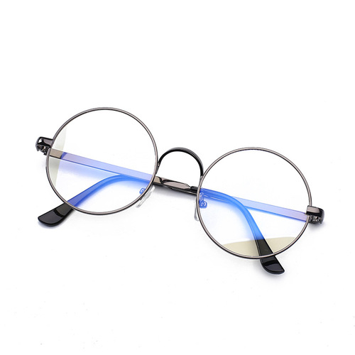 Over-the-counter anti-blue light computer glasses for women and men, unisex stylish round computer glasses, no prescription flat lenses, versatile and compatible.