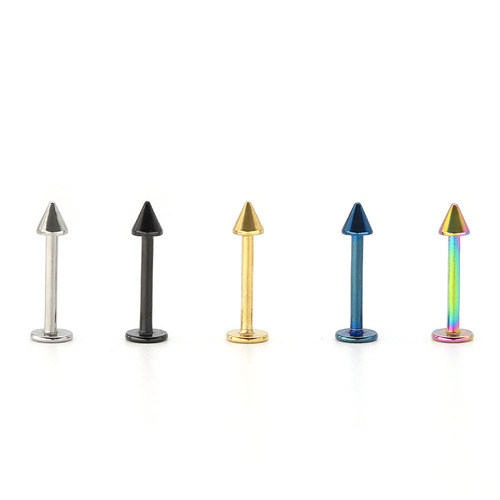 Amazon European and American titanium steel stainless steel lip nails tapered exaggerated personality body piercing jewelry factory direct sales