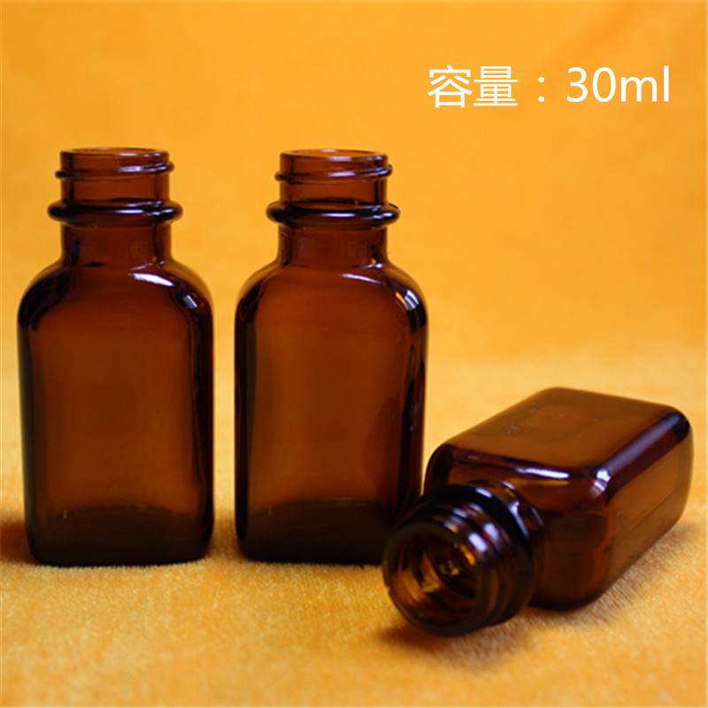 厂家30ml茶色精油瓶棕色染发剂玻璃瓶现货销售棕色小样分装玻璃瓶