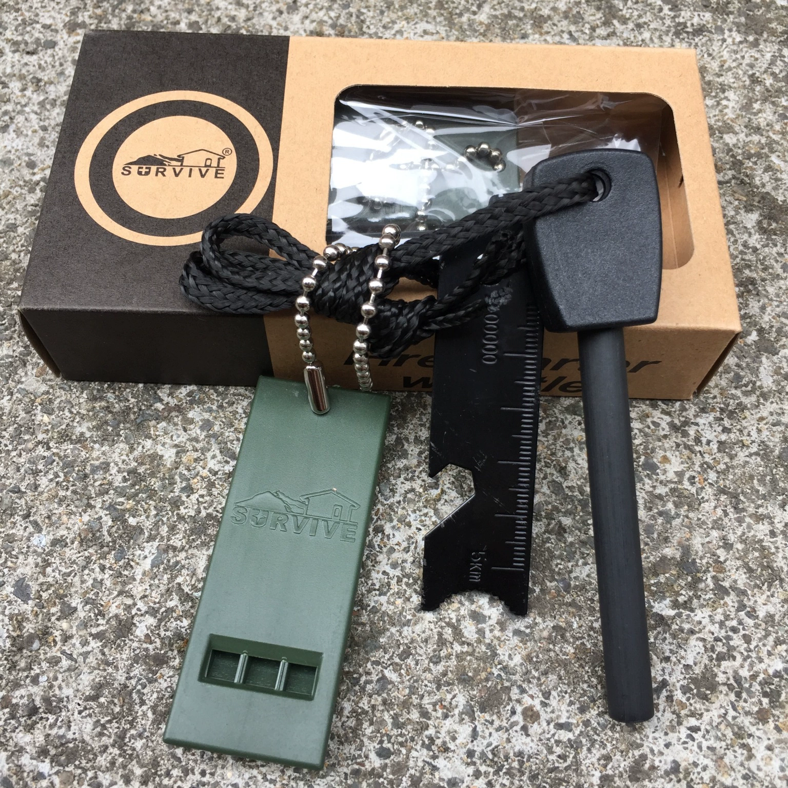 Travel lighter, whistle, gift box, set