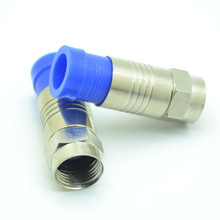 批发有线电视英制RG6挤压-5F头全铜内销F头射频同轴连接器插头