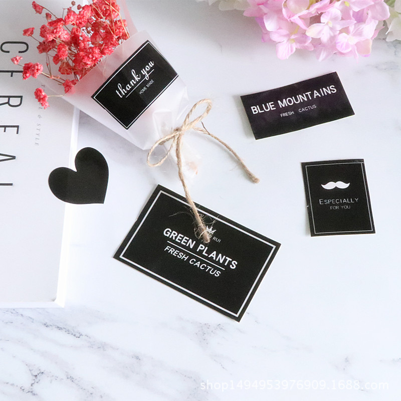 黑色英文标签  瓶子包装贴纸 INS贴纸 拍照道具 装饰贴不干胶贴纸