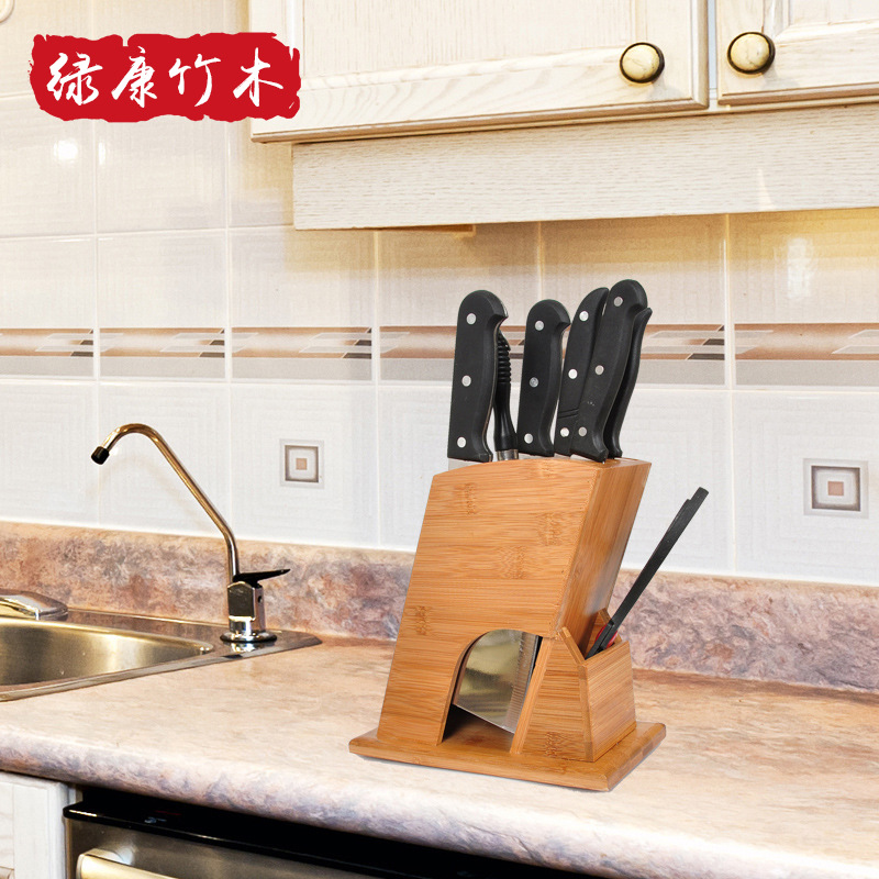 Soporte de cuchillo de bambú multifuncional titular de cuchillo de madera sólida combinación simple suministros de cocina cuchillo titular precio de fábrica suministro directo