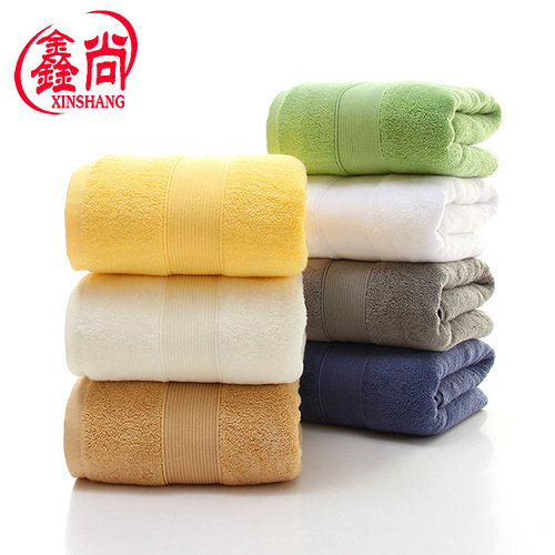 Pure cotton bath towel 100% cotton wholesale 500g thick absorbent large bath towel hotel out of stock foreign trade bath towel custom logo