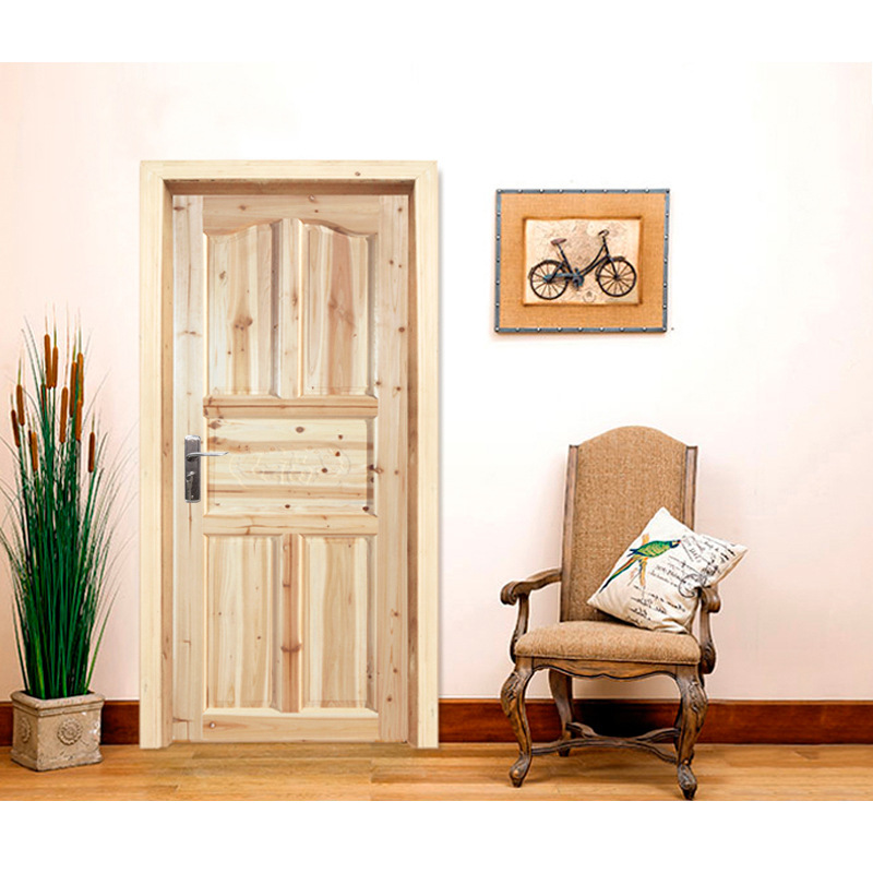 New Chinese style Wufu door fir log room suit doors and windows interior door solid wood door sliding door folding glass Valley