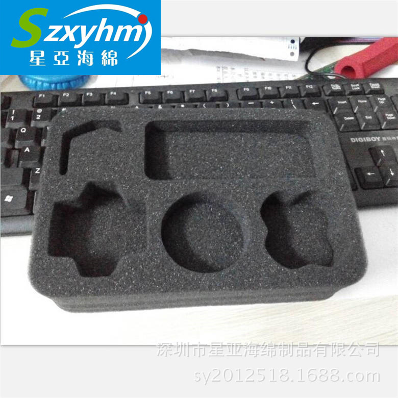 直销仪器防震植绒海绵 内托植绒加工 厂家 防震EVA器械包装