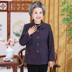 中高年の女性の新しい春の服の60-70-80歳のおばあさんの二重の上着の老人の服の女性のお母さんの春と秋のコート
