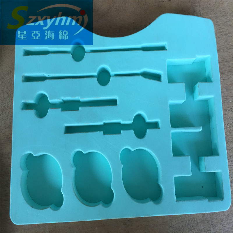 紫色植绒海绵好看包装盒 eva海绵内托填充异形海绵深圳定 做