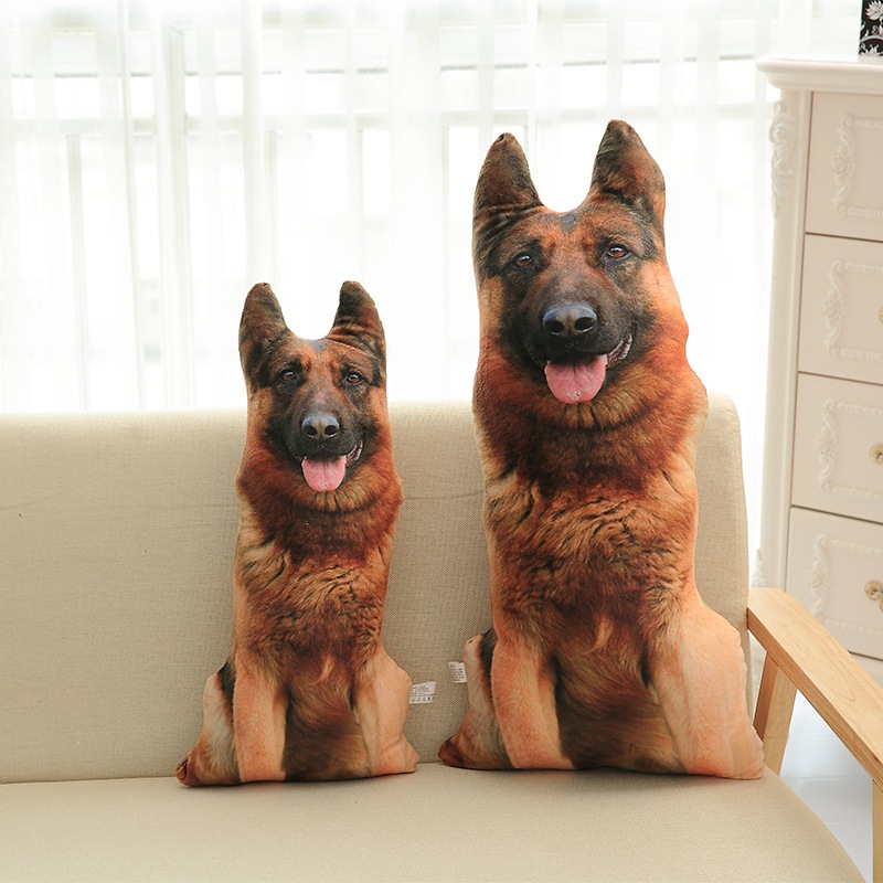 Almohada de perro creativo 3D simulación Husky cojín dos ha mirar detrás perro de peluche juguete perro cabeza muñeca