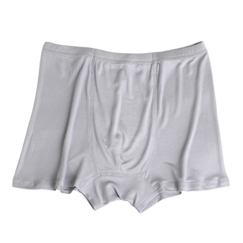 Factory direct sales men's solid color double-sided knitted underwear mulberry silk mid-rise boxer briefs comfortable and breathable shorts